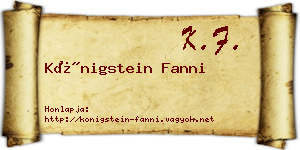 Königstein Fanni névjegykártya